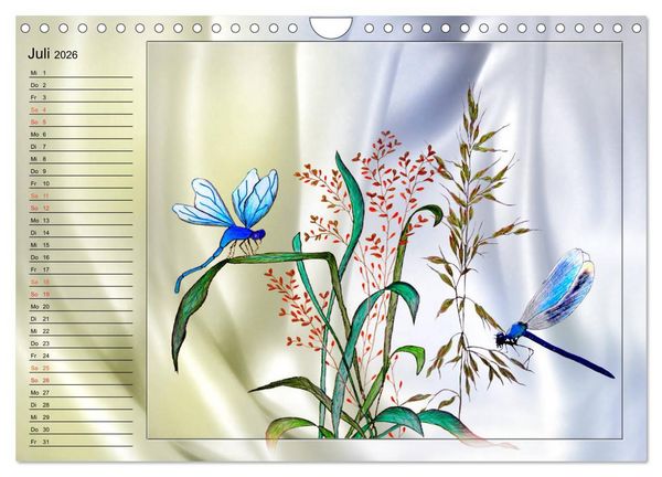 Produktbild: Blumen-Zeichnungen (Wandkalender 2026 DIN A4 quer), CALVENDO Monatskalender