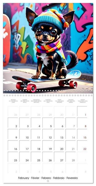 Produktbild: Outdoor adventure with an AI-Chihuahua (Wall Calendar 2026 12 &times; 12 Inch) CALVENDO 12 Month Wall Calendar