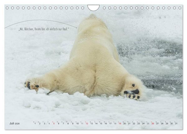 Produktbild: Emotionale Momente: Eisb&auml;ren - ganz menschlich gesehen. (Wandkalender 2026 DIN A4 quer), CALVENDO Monatskalender