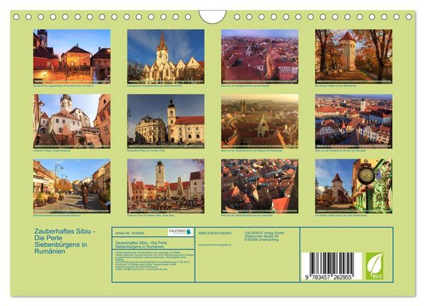 Produktbild: Zauberhaftes Sibiu - Die Perle Siebenb&uuml;rgens in Rum&auml;nien (Wandkalender 2026 DIN A4 quer), CALVENDO Monatskalender