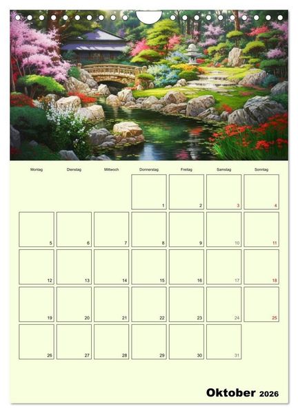 Produktbild: Im japanischen Garten. Zauberhafte Illustrationen (Wandkalender 2026 DIN A4 hoch), CALVENDO Monatskalender
