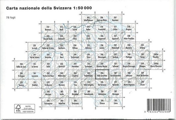 Produktbild: Swisstopo 1 : 50 000 Valle Leventina