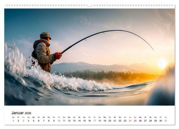Produktbild: Angeln - der gro&szlig;e Fang (hochwertiger Premium Wandkalender 2026 DIN A2 quer), Kunstdruck in Hochglanz