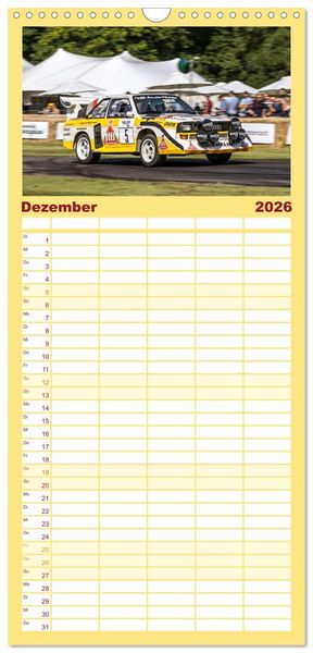 Produktbild: Familienplaner 2026 - Rally Ikonen mit 5 Spalten (Wandkalender, 21 x 45 cm) CALVENDO