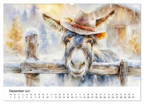 Produktbild: Esel - Wenn Ruhe ein Gesicht h&auml;tte (Wandkalender 2027 DIN A2 quer), CALVENDO Monatskalender