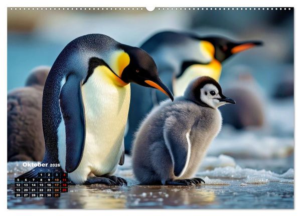 Produktbild: Mit den Pinguinen (Wandkalender 2026 DIN A2 quer), CALVENDO Monatskalender