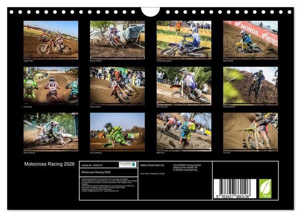 Produktbild: Motocross Racing 2026 (Wandkalender 2026 DIN A4 quer), CALVENDO Monatskalender