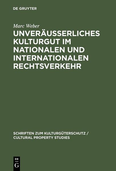 Produktbild: Unver&auml;u&szlig;erliches Kulturgut im nationalen und internationalen Rechtsverkehr