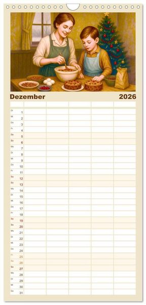 Produktbild: Familienplaner 2026 - Truman Capote mit 5 Spalten (Wandkalender, 21 x 45 cm) CALVENDO