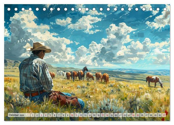 Produktbild: Pferde, Freiheit, Westernreiten (Tischkalender 2026 DIN A5 quer), CALVENDO Monatskalender