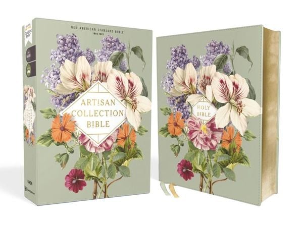 Produktbild: Nasb, Artisan Collection Bible, Leathersoft, Sage Floral, Red Letter Edition, 1995 Text, Comfort Print