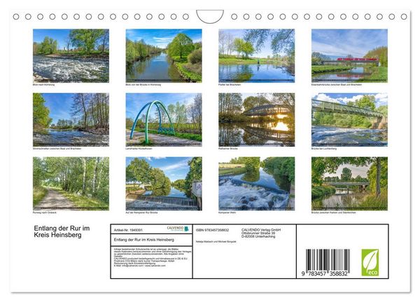 Produktbild: Entlang der Rur im Kreis Heinsberg (Wandkalender 2026 DIN A4 quer), CALVENDO Monatskalender