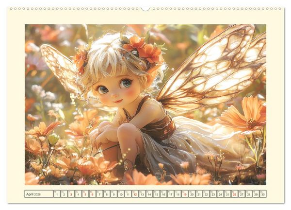 Produktbild: Zauberhaftes Elfenland. Die duftige Welt der Naturgeister (hochwertiger Premium Wandkalender 2026 DIN A2 quer), Kunstdruck in Hochglanz