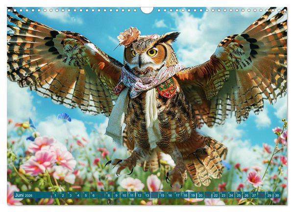 Produktbild: Eulen-Style. Noble Trendsetter (Wandkalender 2026 DIN A3 quer), CALVENDO Monatskalender