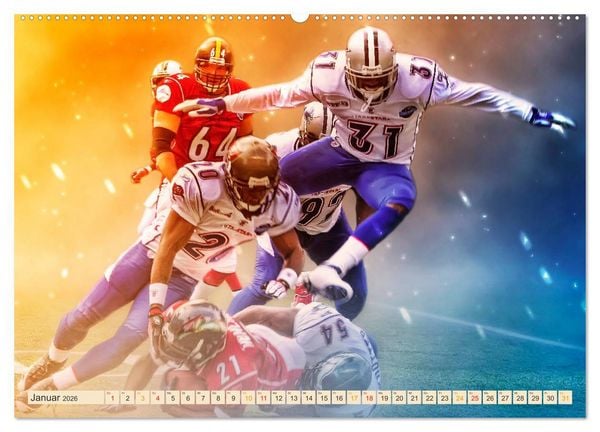 Produktbild: American Football - Fight (Wandkalender 2026 DIN A2 quer), CALVENDO Monatskalender