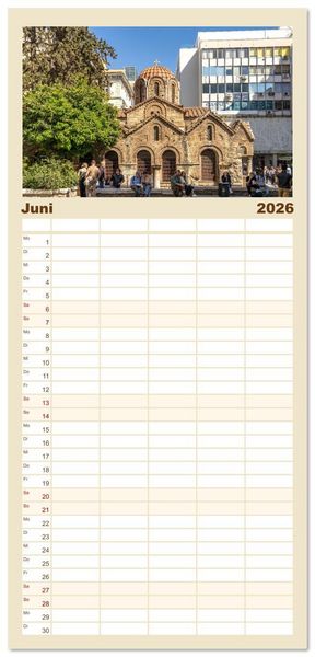 Produktbild: Familienplaner 2026 - Griechenland - Athen mit 5 Spalten (Wandkalender, 21 x 45 cm) CALVENDO