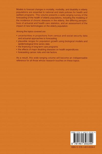 Produktbild: Forecasting the Health of Elderly Populations