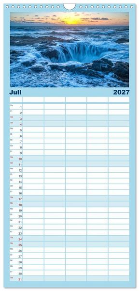 Produktbild: Familienplaner 2027 - Kraftplatz Wilde K&uuml;sten mit 5 Spalten (Wandkalender, 21 x 45 cm) CALVENDO