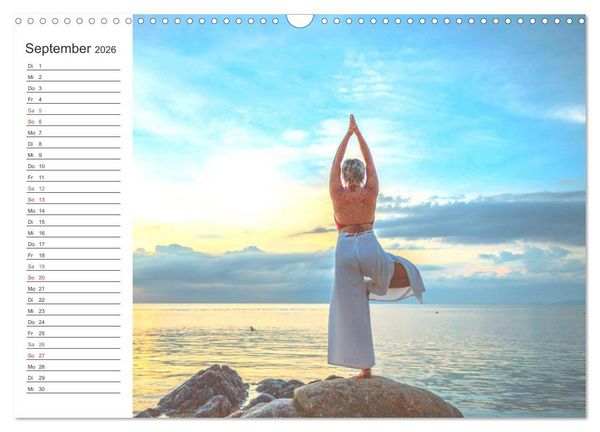 Produktbild: Yoga-&Uuml;bungen. Geschmeidig werden und bleiben! (Wandkalender 2026 DIN A3 quer), CALVENDO Monatskalender