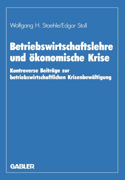 Produktbild: Betriebswirtschaftslehre und &ouml;konomische Krise