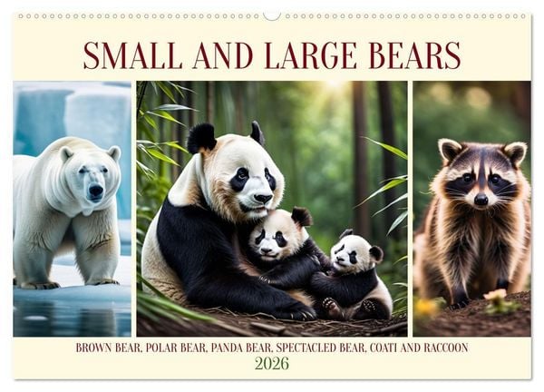 Small and large bears (Wall Calendar 2026 DIN A2 landscape), CALVENDO 12 Month Wall Calendar
