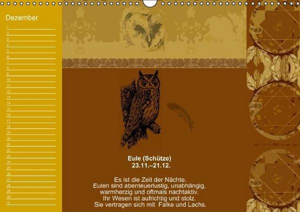 Produktbild: Indianisches Horoskop / Geburtstagskalender (Wandkalender immerw&auml;hrend DIN A3 quer)