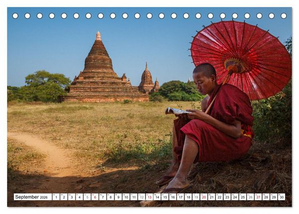 Produktbild: WUNDERVOLLES BAGAN (Tischkalender 2026 DIN A5 quer), CALVENDO Monatskalender
