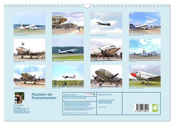 Produktbild: R&uuml;ckkehr der Rosinenbomber (Wandkalender 2026 DIN A3 quer), CALVENDO Monatskalender
