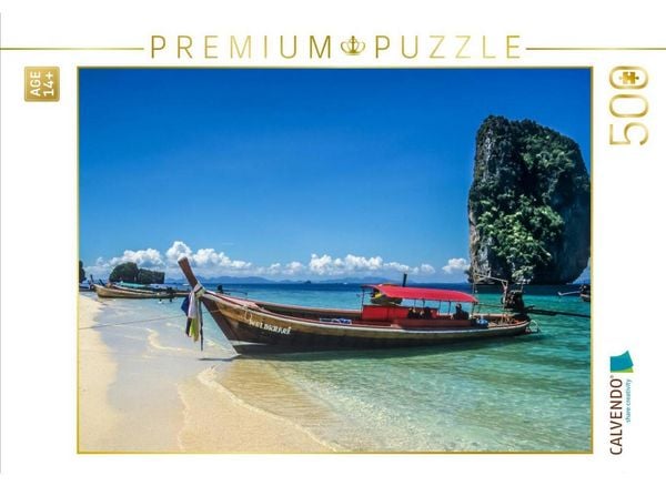 CALVENDO Puzzle Strand auf Poda Island bei Krabi | 500 Teile Lege-Größe 48 × 36 cm Foto-Puzzle für Erwachsene