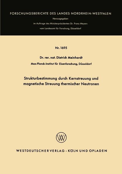 Produktbild: Strukturbestimmung durch Kernstreuung und magnetische Streuung thermischer Neutronen