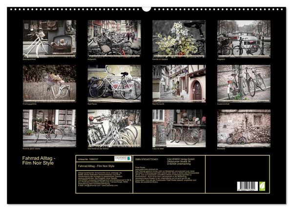Produktbild: Fahrrad Alltag - Film Noir Style (Wandkalender 2026 DIN A2 quer), CALVENDO Monatskalender