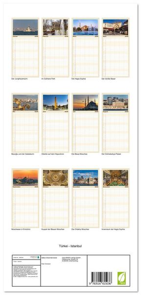 Produktbild: Familienplaner 2026 - T&uuml;rkei - Istanbul mit 5 Spalten (Wandkalender, 21 x 45 cm) CALVENDO