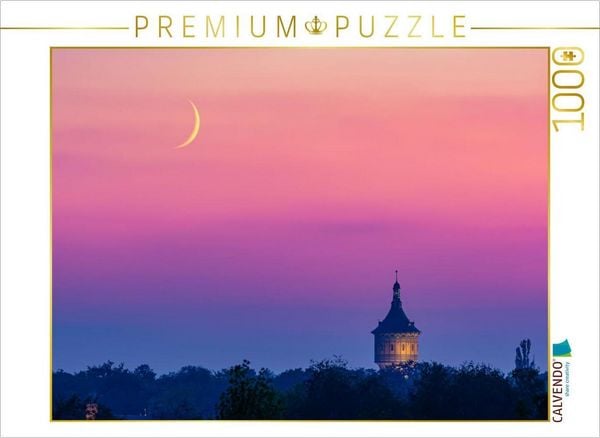 CALVENDO Puzzle Wasserturm Nord mit Mondsichel | 1000 Teile Lege-Größe 64 × 48 cm Foto-Puzzle für glückliche Stunden