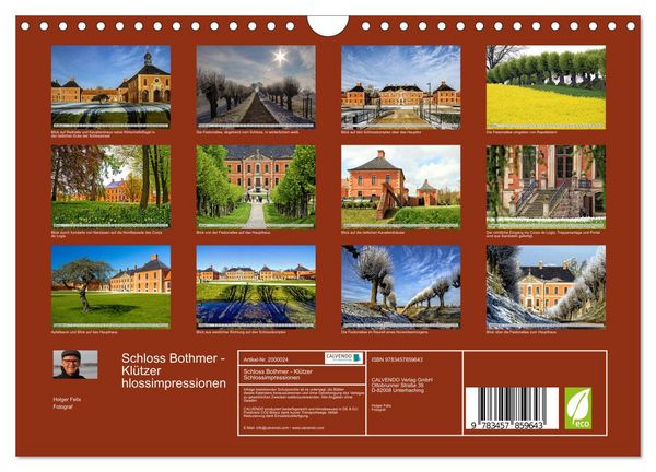 Produktbild: Schloss Bothmer - Kl&uuml;tzer Schlossimpressionen (Wandkalender 2026 DIN A4 quer), CALVENDO Monatskalender