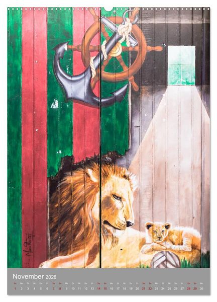 Produktbild: Street Art - Funchals T&uuml;ren der Phantasie (hochwertiger Premium Wandkalender 2026 DIN A2 hoch), Kunstdruck in Hochglanz