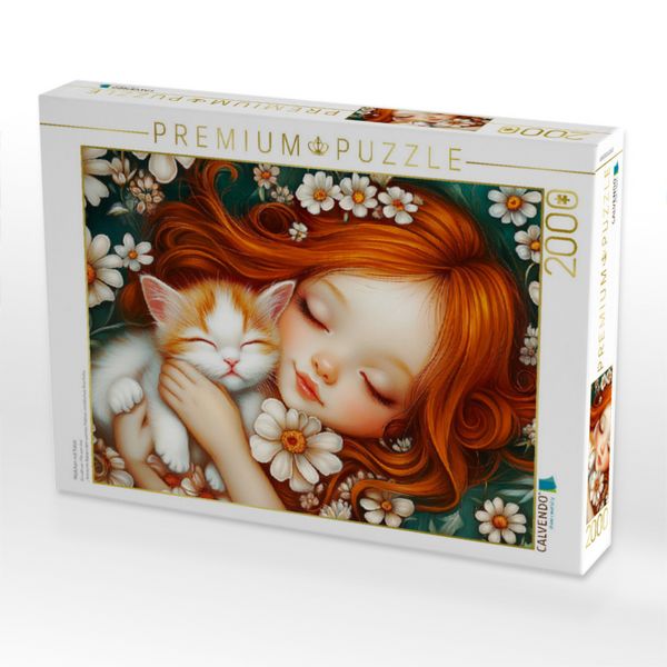 Produktbild: CALVENDO Puzzle M&ouml;dchen mit Katze | 2000 Teile Lege-Gr&ouml;&szlig;e 90x67cm Foto-Puzzle f&uuml;r gl&uuml;ckliche Stunden