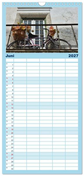 Produktbild: Familienplaner 2027 - Liebe zum Fahrrad mit 5 Spalten (Wandkalender, 21 x 45 cm) CALVENDO