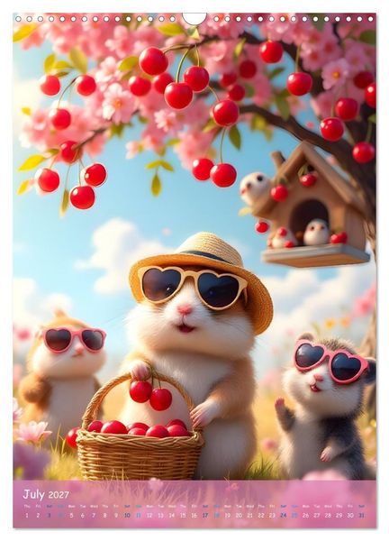 Produktbild: Cute Hamsters - For Kids - (Wall Calendar 2027 DIN A3 portrait), CALVENDO 12 Month Wall Calendar