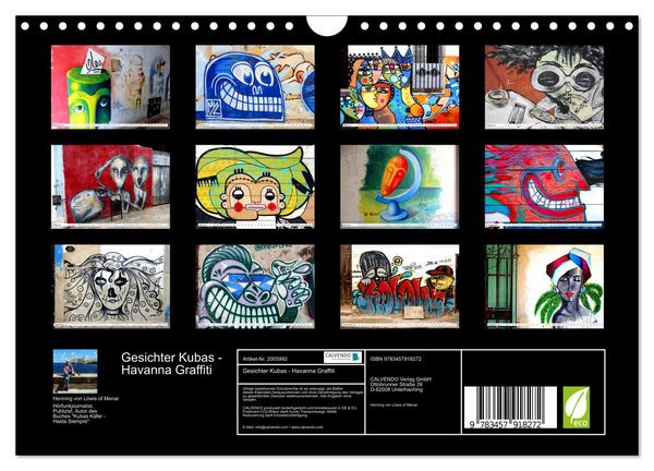 Produktbild: Gesichter Kubas - Havanna Graffiti (Wandkalender 2026 DIN A4 quer), CALVENDO Monatskalender