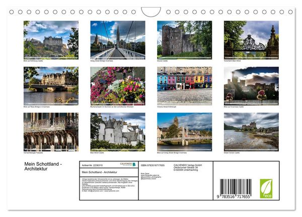 Produktbild: Mein Schottland - Architektur (Wandkalender 2026 DIN A4 quer), CALVENDO Monatskalender