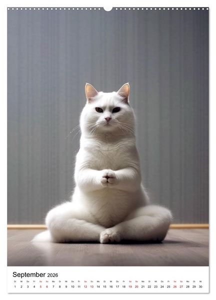 Produktbild: Miau Yoga (hochwertiger Premium Wandkalender 2026 DIN A2 hoch), Kunstdruck in Hochglanz