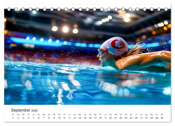 Produktbild: Schwimmen - Bahn f&uuml;r Bahn (Tischkalender 2026 DIN A5 quer), CALVENDO Monatskalender