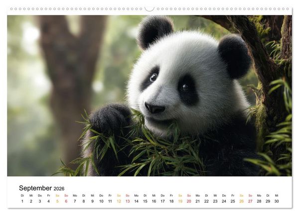 Produktbild: Panda - die Stimme der Wildnis (hochwertiger Premium Wandkalender 2026 DIN A2 quer), Kunstdruck in Hochglanz