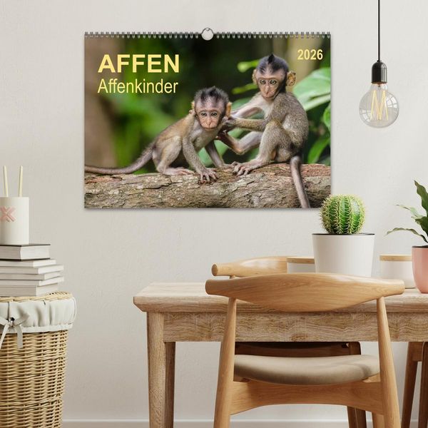 Produktbild: Affen - Affenkinder (Wandkalender 2026 DIN A3 quer), CALVENDO Monatskalender
