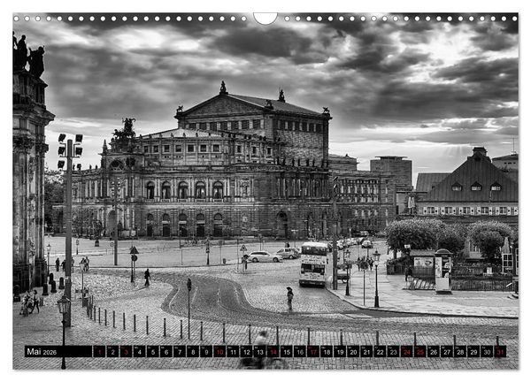 Produktbild: Dresden Faszination Schwarz Weiss (Wandkalender 2026 DIN A3 quer), CALVENDO Monatskalender