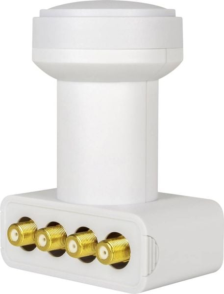 MegaSat HD-Profi Quad-LNB  Teilnehmer-Anzahl: 4 Feedaufnahme: 40 mm vergoldete Anschlüsse, Wetterschutz Weiß