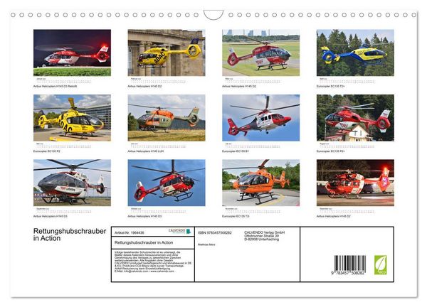 Produktbild: Rettungshubschrauber in Action (Wandkalender 2026 DIN A3 quer), CALVENDO Monatskalender