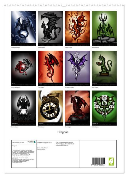 Produktbild: Dragons (High Quality Premium Wall Calendar 2026 DIN A2 portrait),CALVENDO 12 Month Wall Calendar