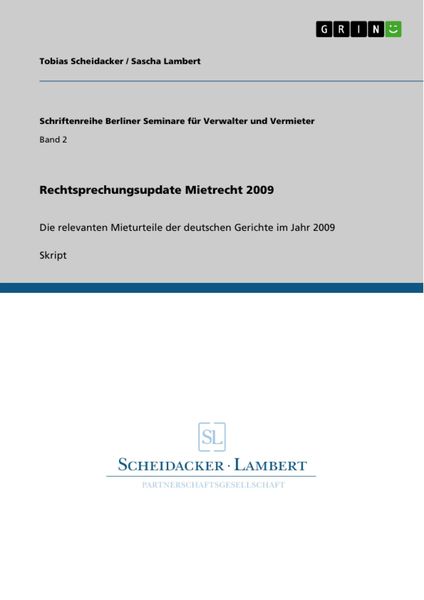 Produktbild: Rechtsprechungsupdate Mietrecht 2009