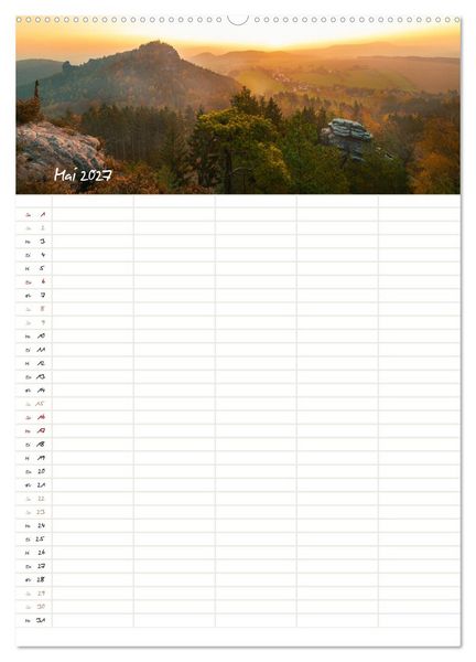 Produktbild: Familienkalender - S&auml;chsische und B&ouml;hmische Schweiz (Wandkalender 2027 DIN A2 hoch), CALVENDO Monatskalender